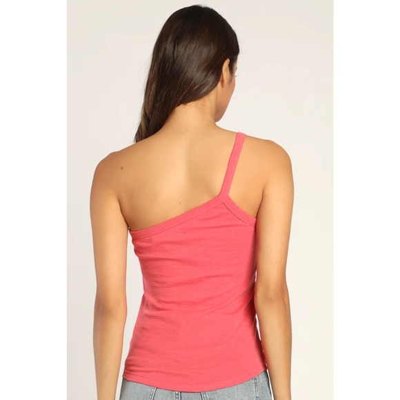 $38 We the Free People Pink One Way Or Another One Shoulder Tank Small NEW - Picture 2 of 8